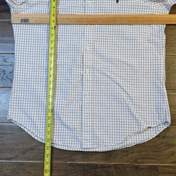 Polo Ralph Lauren Button‎ Down Shirt Men's Med Windowpane Plaid Pink Brown * - Picture 4 of 9